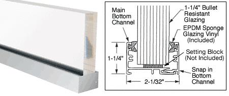 CRL Satin Anodized Two-Piece Snap Together Sash - 12 ft long