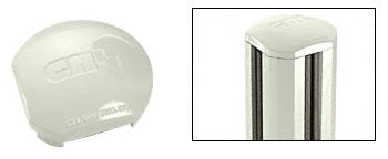 CRL  Aluminum Windscreen System Oyster White Round Post Cap for 90 Degree Corner Post