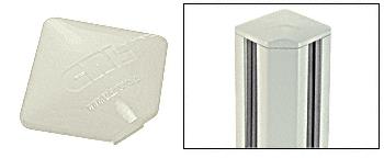 CRL  Aluminum Windscreen System Oyster White Square Post Caps for 90 Degree Corner Posts