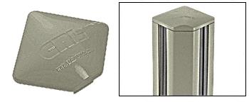 CRL  Aluminum Windscreen System Beige Gray Square Post Caps for 90 Degree Corner Posts