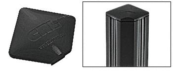 CRL  Aluminum Windscreen System Matte Black Square Post Caps for 90 Degree Corner Posts