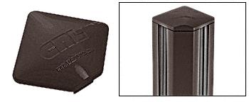 CRL  Aluminum Windscreen System Matte Bronze Square Post Caps for 90 Degree Corner Posts