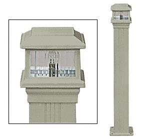 CRL Beige Gray Decorative Cap Light for 4" x 4" Vertical Aluminum Post