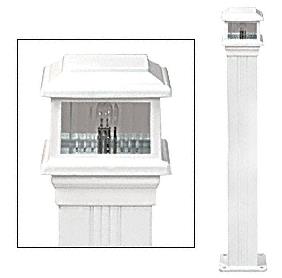CRL  Sky White Decorative Cap Light for 4" x 4" Vertical Aluminum Post