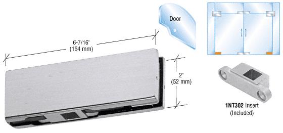 CRL Brushed Stainless Finish Bottom Door Patch with INT302 Insert