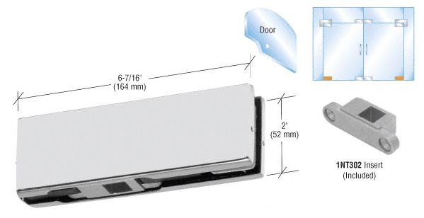 CRL Aluminum Finish Bottom Door Patch with INT302 Insert