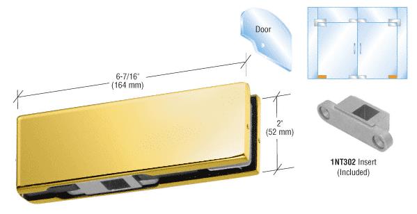 CRL Polished Brass Finish Bottom Door Patch with INT302 Insert