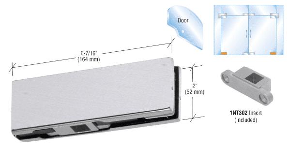 CRL Brushed Stainless Finish Bottom Door Patch with INT302 Insert