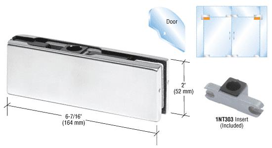 CRL Aluminum Finish Top Door Patch Fitting with INT303 Insert