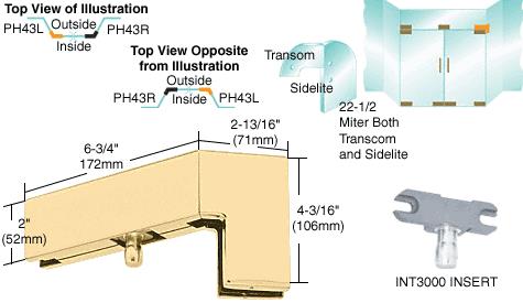 CRL Polished Brass 135&#176; Right Hand Sidelite Patch with 1NT300 Insert