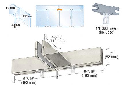 CRL Brushed Stainless Finish Double Transom Patch with Fin & Two INT300