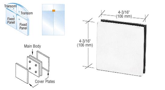 CRL Aluminum Finish 4-Way Patch Connector