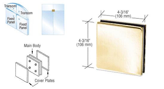 CRL Polished Brass Finish 4-Way Patch Connector