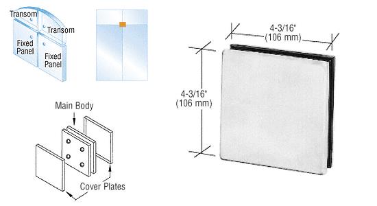 CRL Brushed Stainless Finish 4-Way Patch Connector