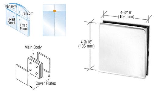CRL Polished Stainless Finish 4-Way Patch Connector