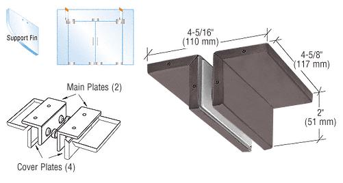 CRL Duranodic Bronze Finish Ceiling Mounted Support Fin Bracket Patch Fitting