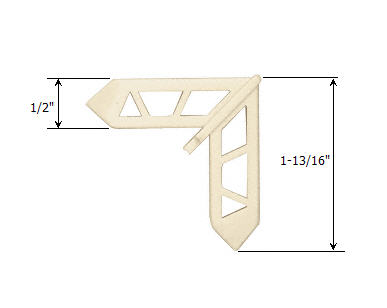 Pella 3/4" x 7/16" Champagne Plastic Screen Frame Corner - 20 pack