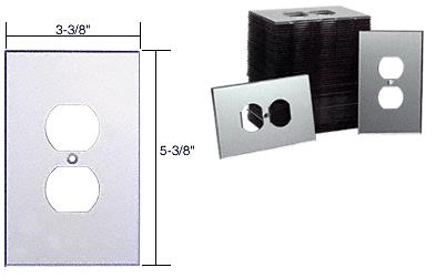 CRL Single Duplex Plug Acrylic Mirror Plate in 50pc Bulk Pack - Clear