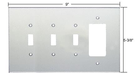 CRL Clear Single Decora & Triple Toggle Acrylic Mirror Plate