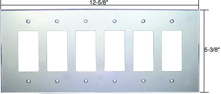 CRL Six Gang Decora Acrylic Mirror Plate - Clear