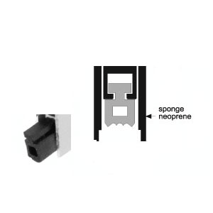 Gordon Glass&#174; Replacement Neoprene for Medium-Duty Automatic Door Bottom - 4 ft long