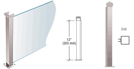 CRL Polished Stainless 12" High 1-1/2" Square PP44 Elegant Series Counter/Partition End Post