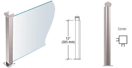 CRL Polished Stainless 12" High 1-1/2" Square PP44 Elegant Series Counter/Partition Corner Post
