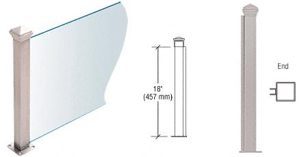 CRL Brushed Stainless 18" High 1-1/2" Square PP44 Elegant Series Counter/Partition End Post