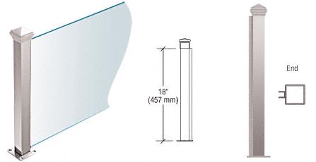 CRL Polished Stainless 18" High 1-1/2" Square PP44 Elegant Series Counter/Partition End Post