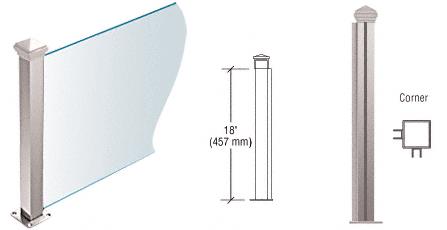 CRL Polished Stainless 18" High 1-1/2" Square PP44 Elegant Series Counter/Partition CornerPost