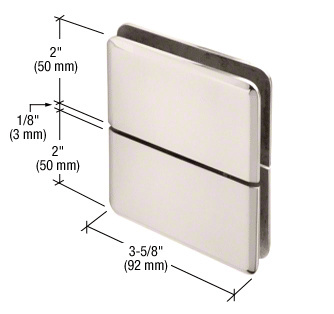 CRL Prima 02 Series Polished Nickel Glass-To-Glass Mount Hinge