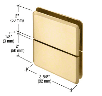 CRL Prima 02 Series Satin Brass Glass-To-Glass Mount Hinge