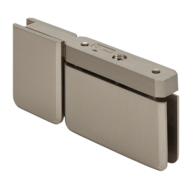CRL Brushed Nickel Prima Top and Bottom Mount Pivot Hinge with U-Clamp