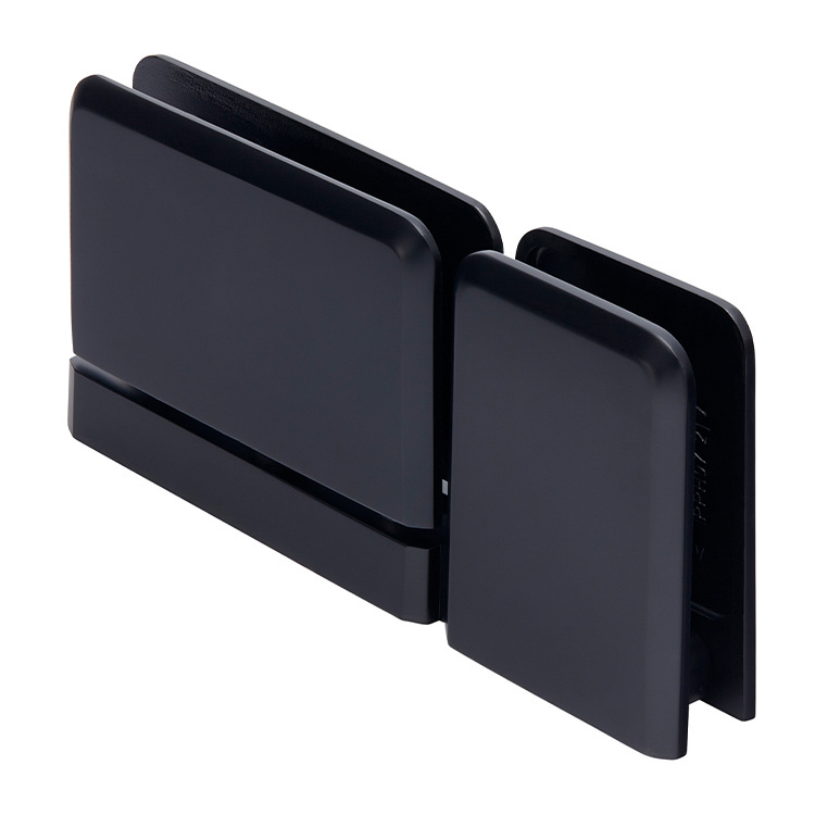 CRL Matte Black Prima Top and Bottom Mount Pivot Hinge with U-Clamp