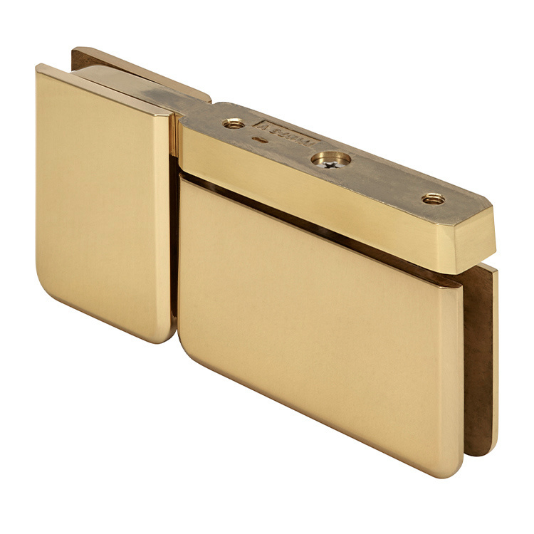CRL Satin Brass Prima Top and Bottom Mount Pivot Hinge with U-Clamp