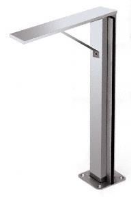 CRL Polished Stainless Plaza Series Custom Square 1.5"  Center Partition Post With Top Shelf