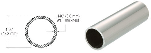CRL Polished Stainless 1-1/4" Schedule 40 Pipe Rail Tubing-20 Ft