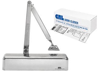 CRL PR72 Polished Chrome Finish Delayed Action Adjustable Spring Power Size 1/2 to 4 Surface Mount Door Closer