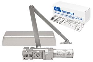 CRL PR90 Aluminum Finish Adjustable Spring Power Size 1-6 Cast Iron Surface Mount Door Closer