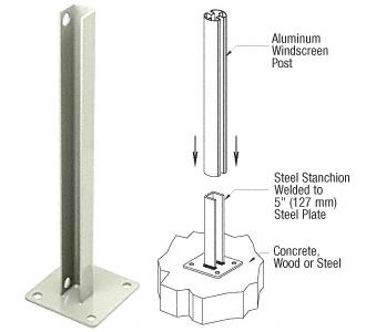 CRL AWS Oyster White 135 Degree Welded Steel Surface Mount Stanchions For Round Center Post