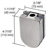 CRL PTH Series Brushed Stainless Top Door Patch Fitting