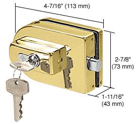 CRL PTH Series Polished Brass Finish Glass Mounted Patch Lock