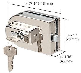 CRL PTH Series Polished Stainless Finish Glass Mounted Patch Lock