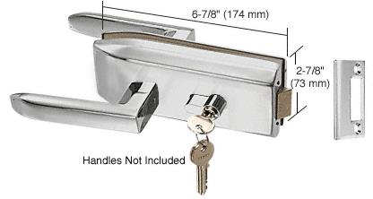 CRL Clear Anodized Finish Glass Mounted Latch with Lock and Thumbturn