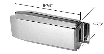 CRL PTH Series Brushed Stainless Finish Glass Mounted Long Patch Lock Keeper