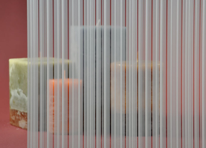 Arpa Geometric Vertical Stripes Decorative Window Film 50" Wide x 1yd. Sold by the yard as one continuous roll.