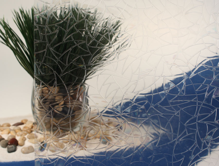Clear Atlantis Cut Glass Static Cling Window Film, 35" Wide x 9 ft