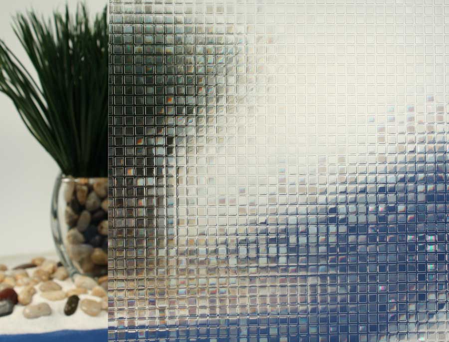Clear Mini Mosaic Cut Glass Static Cling Window Film, 35" Wide x 6.5 ft