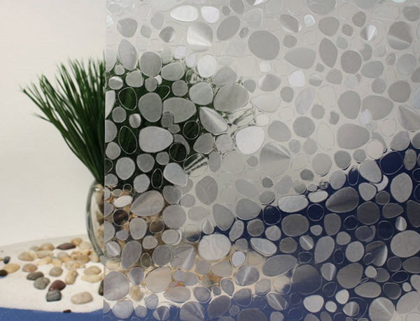 Pebbles Cut Glass Static Cling Window Film, 36" Wide x 1 yd.  Sold by the yard as one continuous roll.