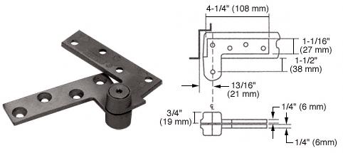 CRL Rixson Dark Bronze Finish 3/4" Offset Top Pivot